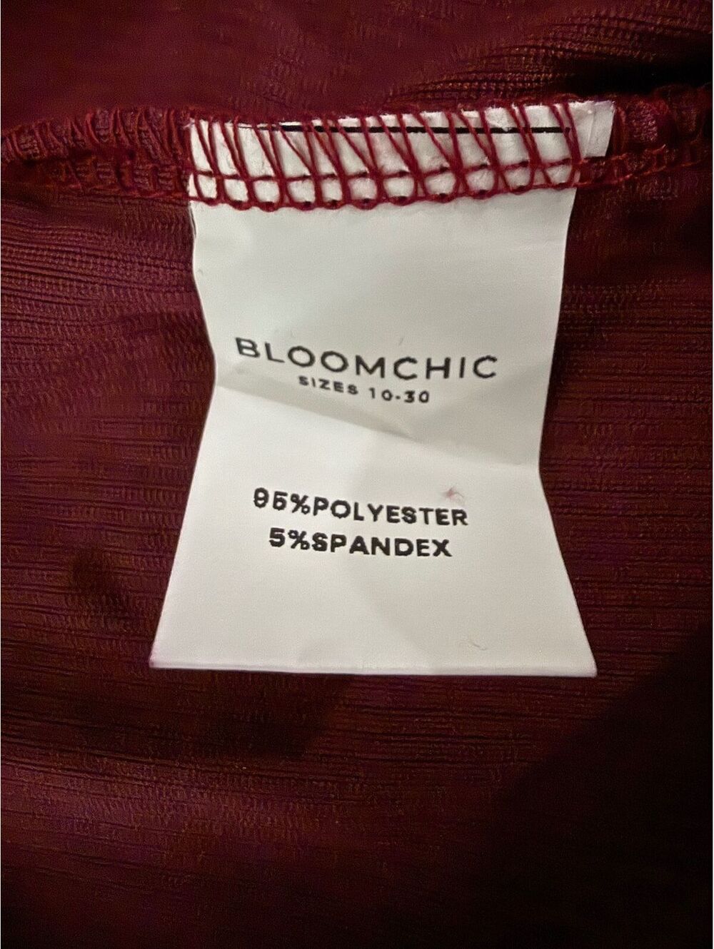 Bloomchic NEW Corduroy Dress Size 26 Red Maroon Flare Trumpet Pleated Coquette - Picture 9 of 9